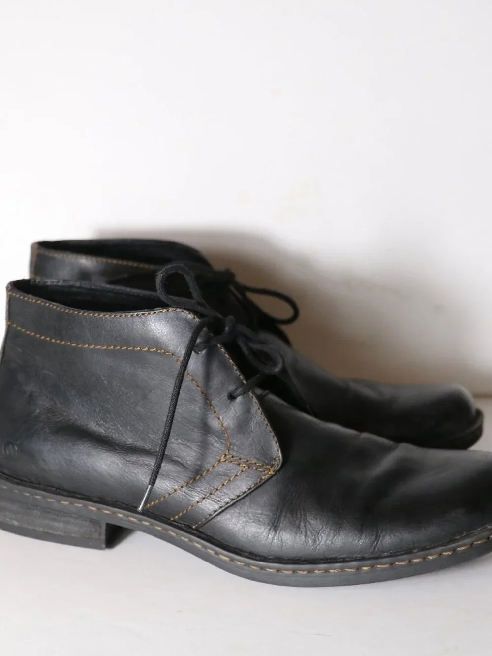 Born Mens Harrison Black Leather Lace Up Chukka Boot 13 Casual Comfort h32703